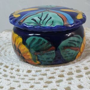 Handmade and Hand-painted Mexican Talavera Pottery Trinket Box